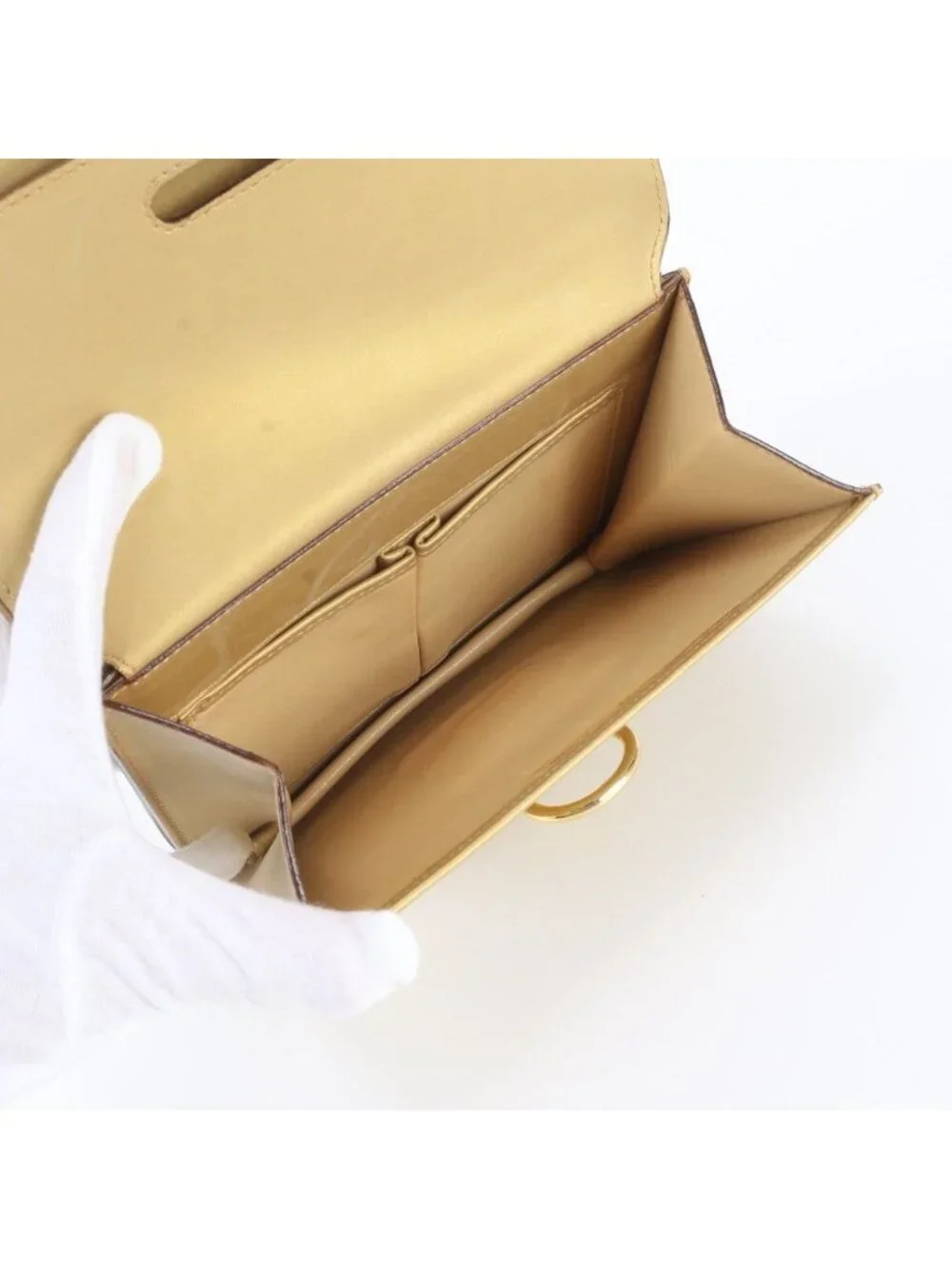 Celine Vintage Leather Handbag Gold